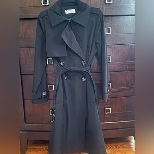 Anne Klein black double-breasted trench coat